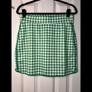 NWT J.Crew Factory Green Gingham Active Skort